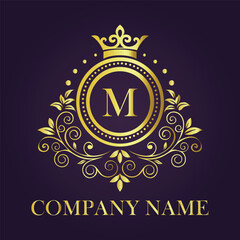 Letter luxury gold logo concept