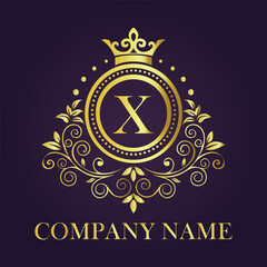 Letter luxury gold logo concept