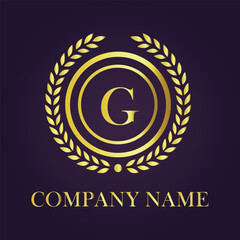 Letter luxury gold logo concept