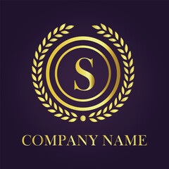 Letter luxury gold logo concept