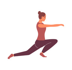 Mindful Movement: A poised woman practices a focused and graceful exercise routine in a serene, minimalist setting, emphasizing balance and wellness.