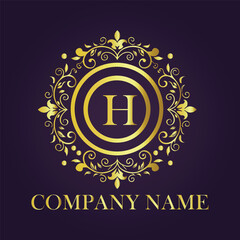 Letter luxury gold logo concept