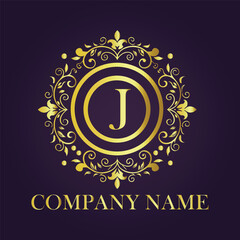 Letter luxury gold logo concept