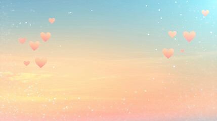 Fototapeta premium Abstract hearts horizontal wallpaper for Valentine’s Day