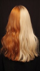 Naklejka premium Half Blonde, Half Copper Red Hair