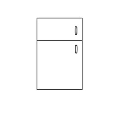 A refrigerator with two doors and two handles
