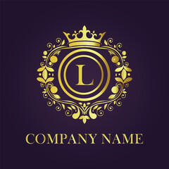 Letter luxury gold logo concept