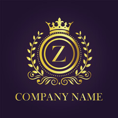 Letter luxury gold logo concept