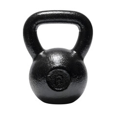 Fototapeta premium Black Kettlebell with 15kg Weight, isolated on white background