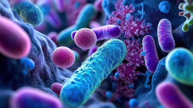 Microbial world, vibrant bacteria