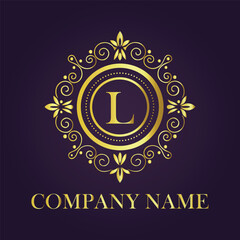 Letter luxury gold logo concept
