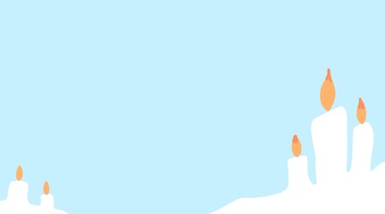 A Pastel blue background featuring a glowing candle, evoking warmth, calmness, and serene atmosphere.

