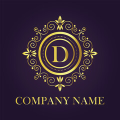 Letter luxury gold logo concept