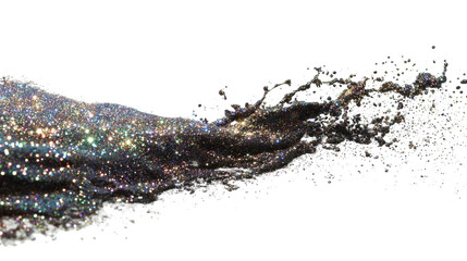 Abstract glitter swirl creating a mesmerizing visual effect. transparent background