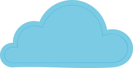 Vector Stylized Blue Cloud with Straight Rainfall Lines in a Simple Children’s Book Illustration Style