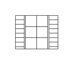 A white wall with a window and shelves
