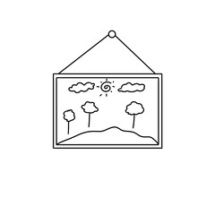 A picture of a mountain with trees and clouds