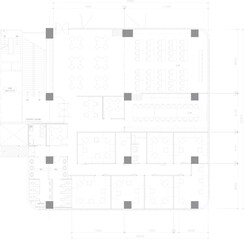 Office Furniture Layout Plan in 2D vector format, 
