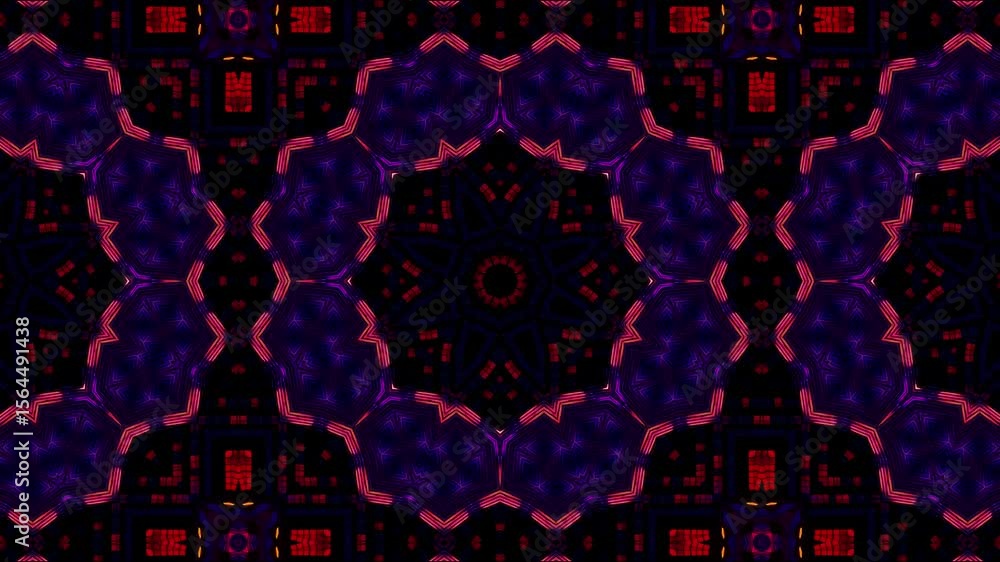 Poster vibrant abstract pattern with intricate designs and glowing lines creating a mesmerizing visual effe