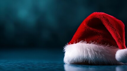 Christmas background banner santa claus red hat on swimming pool vacation holiday resort horizontal header for south holidays winter vacations. Festive winter getaway tropical poolside