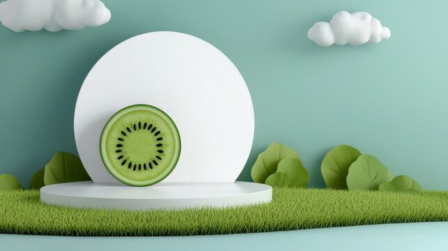 christmas in july design with 3d concept. A whimsical festive three dimensional illustration showcasing a summery christmas celebration.