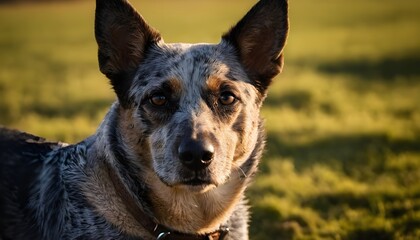 closeup of a australian stumpy tail cattle dog