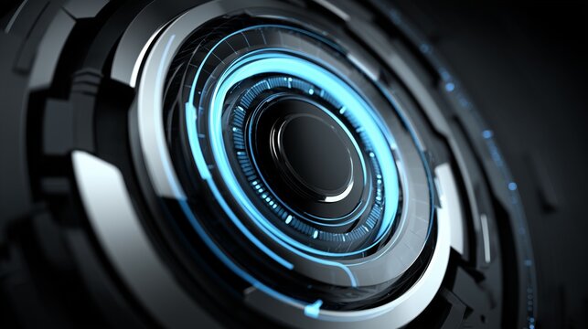 Glowing blue light illuminates complex data analysis on futuristic technological interface