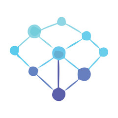 Abstract Space Icon Network Connection, Digital Technology,  Geometric Design, Modern Minimalist Illustration,  Futuristic Concept