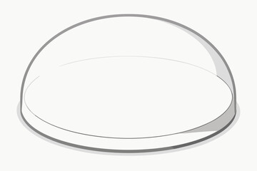 Simple illustration of a transparent dome on a white background