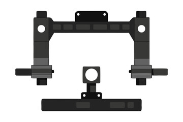 Abstract geometric design of a dark mechanical apparatus with circular elements