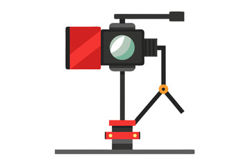 Modern illustration of a professional cinema camera on a tripod
