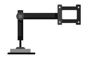 Modern black articulated monitor arm mount on a white background