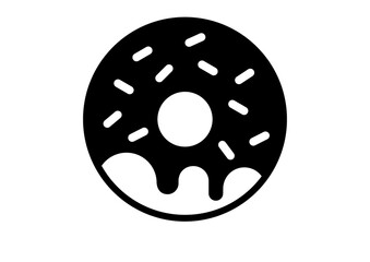 metal ball bearing isolated, Playful Black Silhouette Donut with Sprinkles for Party Decor and DIY Crafts