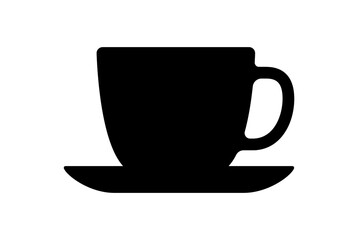 Elegant Black Silhouette Teacup with Saucer for Home Decor and Craft Projects