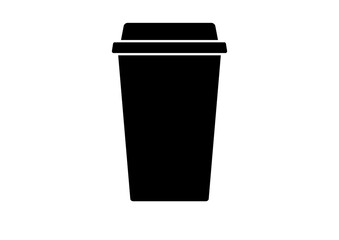 Trendy Black Silhouette Coffee Cup with Lid for Cafe Decor and Craft Supplies