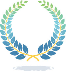 laurel wreath award.green and white laurel wreath design illustration.award, competition, success, illustration, chaplet, leaf, achievement, certificate, champion, emblem, glory, laurel, round,