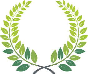 laurel wreath award.green and white laurel wreath design illustration.award, competition, success, illustration, chaplet, leaf, achievement, certificate, champion, emblem, glory, laurel, round,