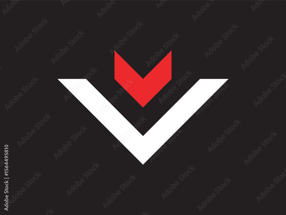 Poster modern minimalist arrow down symbol with geometric shape icon design