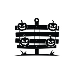 Obraz premium Halloween sign board vector isolated on white background. |