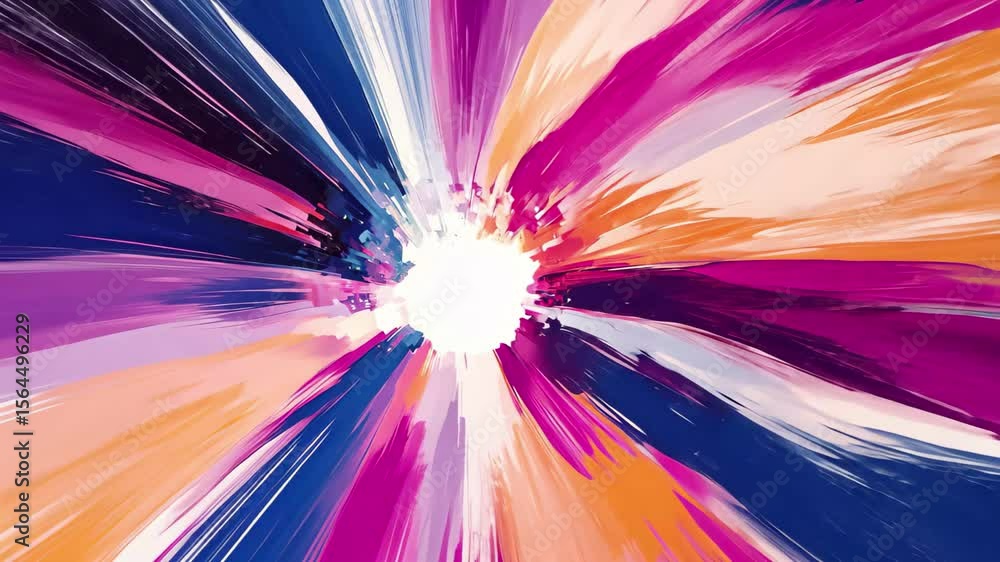 Poster dynamic radial background with bursts of color and high speed abstraction creates a vivid visual imp