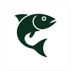 Obraz premium Blue Fish Silhouette Icon Isolated on White – Simple Aquatic Animal Vector Illustration