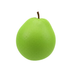 A single, ripe, light-green pomelo fruit isolated on a white background.