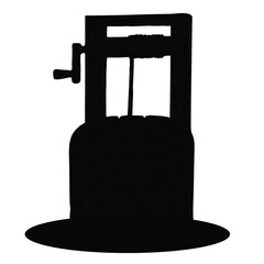 Cute cartoon hand drawn vector water well silhouette.