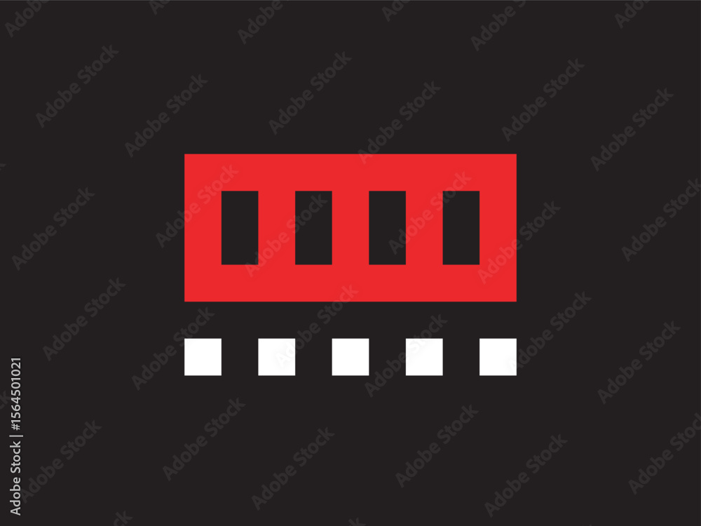 Aufkleber minimalist geometric random access memory ram module icon design