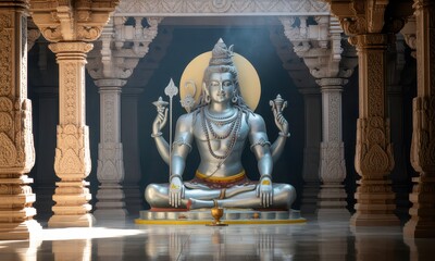 Ornate Hindu Deity Statue Temple