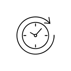 refresh time outline icon vector illustration