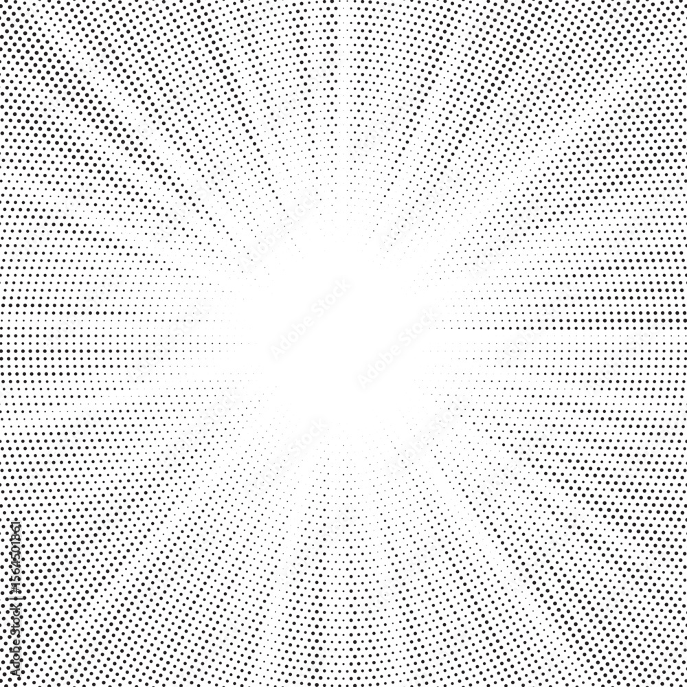 Aufkleber Halftone gradient sun rays pattern. Abstract halftone vector dots background. monochrome dots pattern. Vector background in comic book style with sunburst rays and halftone. Retro pop art design.