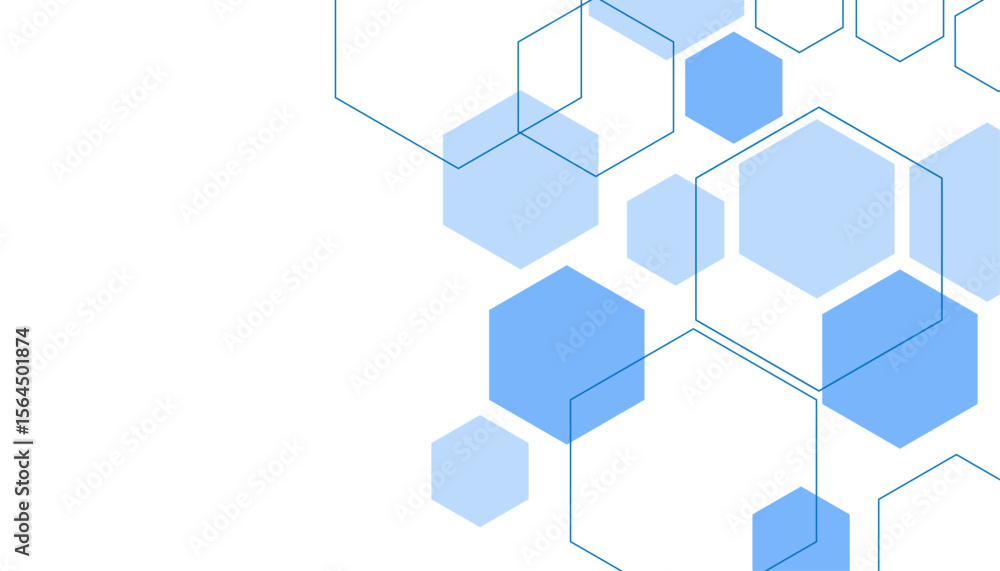 Poster abstract blue hexagon shape for frame illustration design