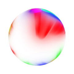 Abstract prism sphere with rainbow effect on transparent background