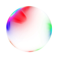 Abstract prism sphere with rainbow effect on transparent background
